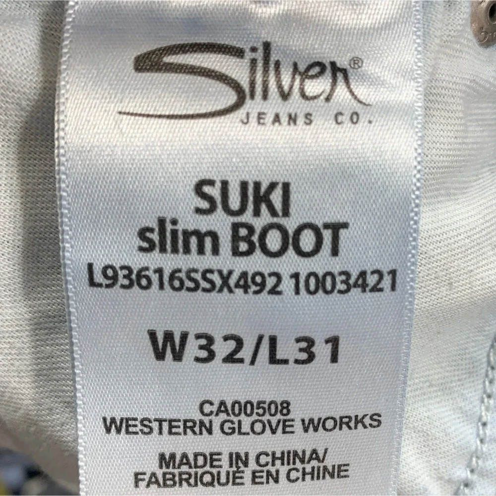 Silver Jeans Suki Slim Boot Womens 32x29 Curvy Fit Indigo Power-Stretch Wash